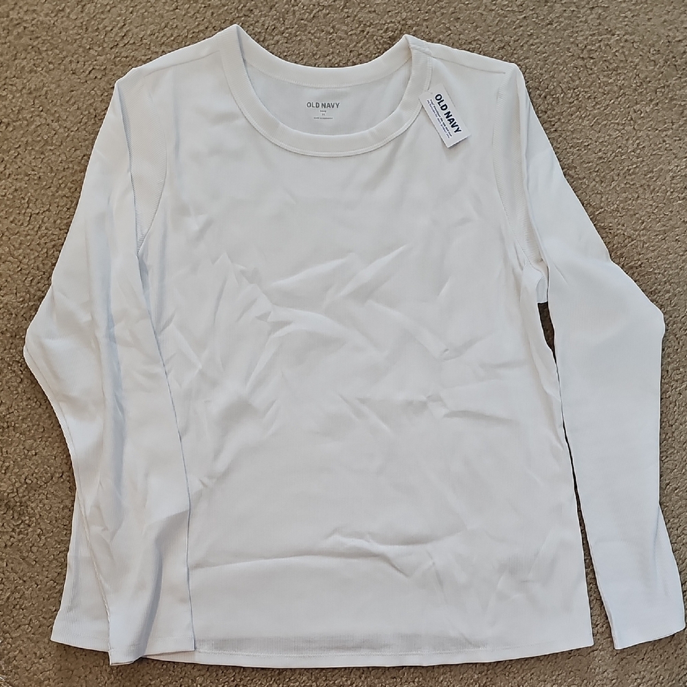 Mens Old Navy Classic White Long Sleeve Ribbed Shirt Sz:2X